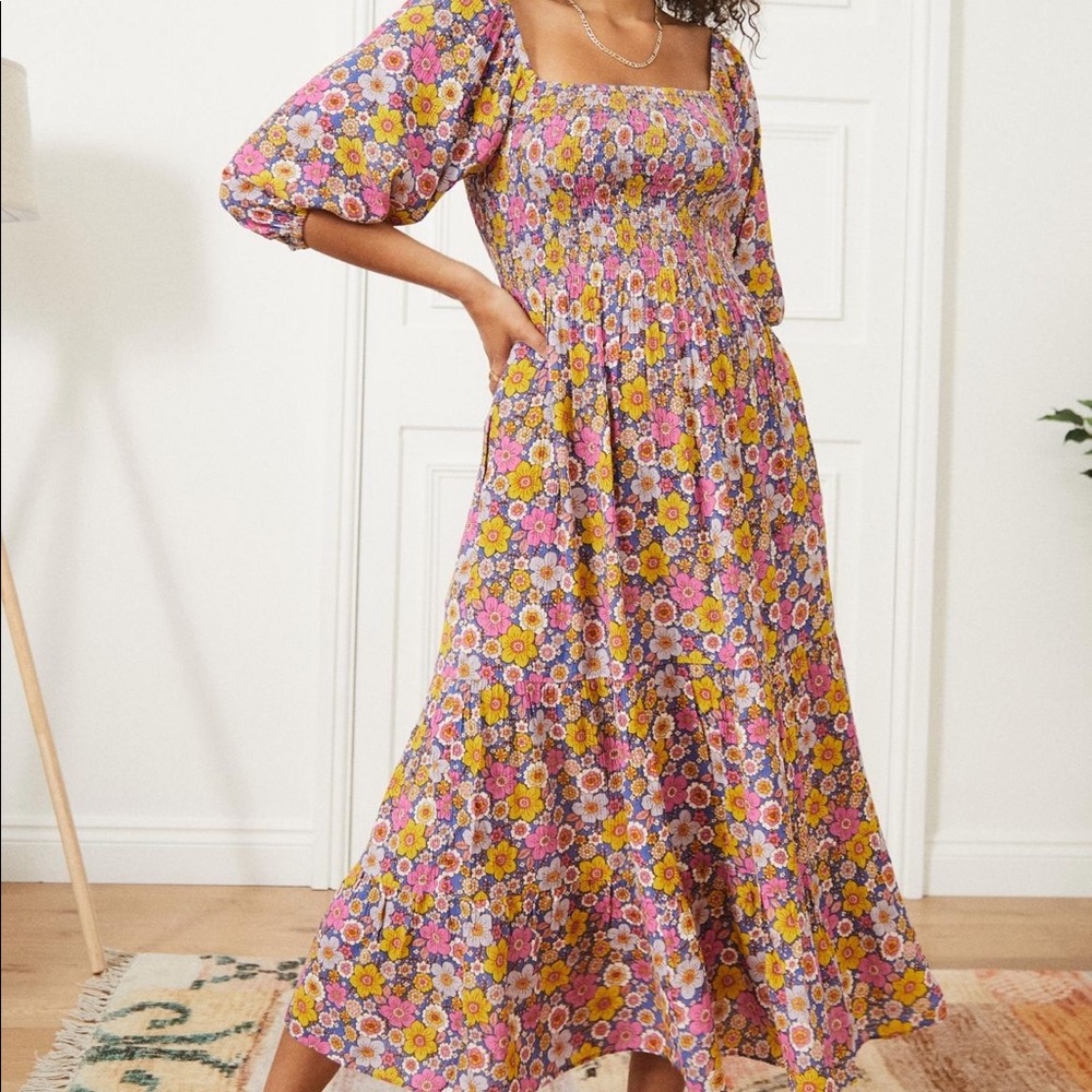 Urban Outfitters Lottie 70s Midi Dress